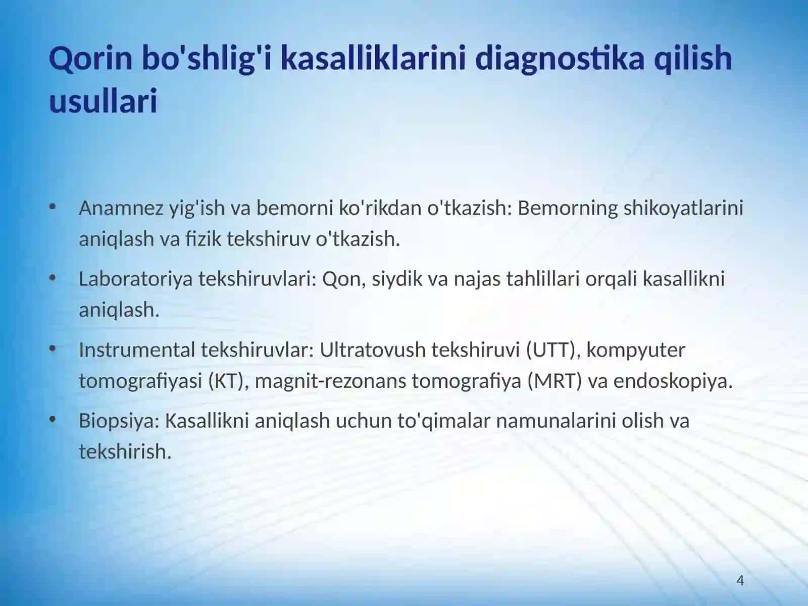 Qorin bo'shlig'i kasalliklari: Diagnostika va davolashning zamonaviy usullari 3