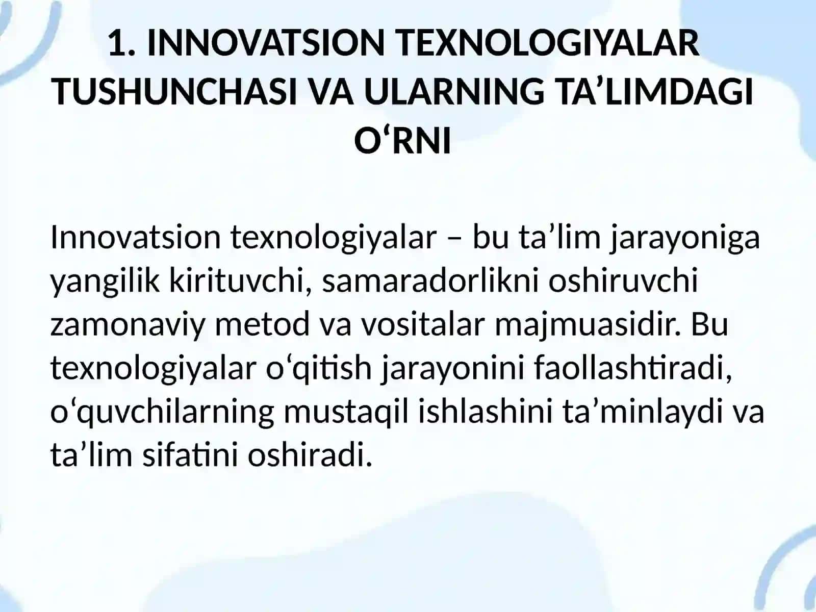 ADABIYOT DARSLARIDA INNOVATSION TEXNOLOGIYALARDAN FOYDALANISH USULLARI. MODULLI TA’LIM TEXNOLOGIYASI 3