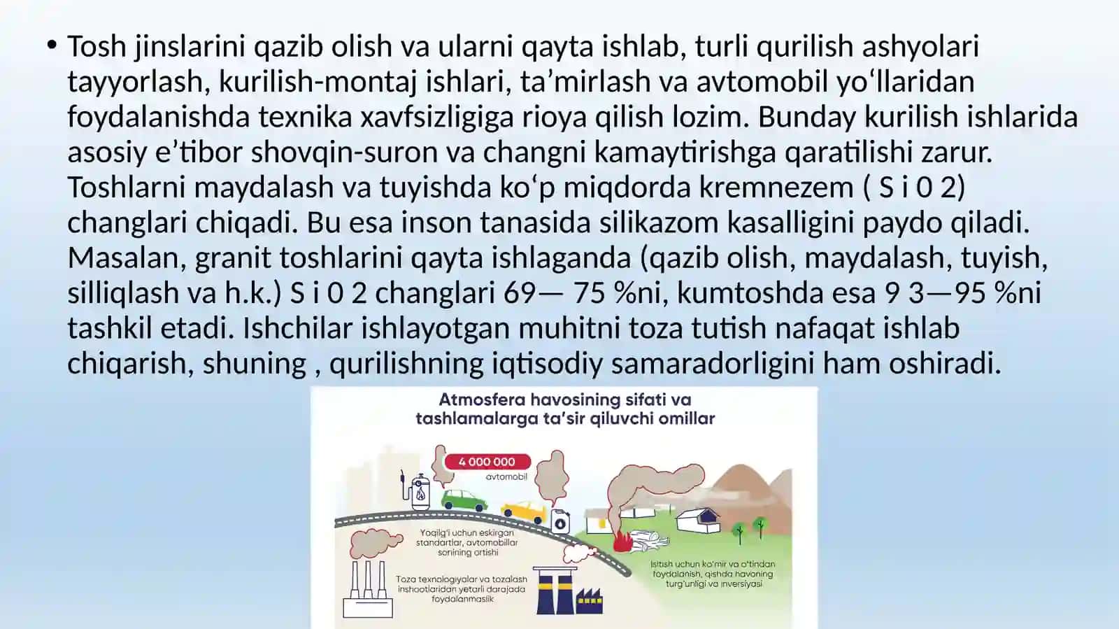 Atmosferani sanoat korxonalarining gaz-chang chiqindilaridan muhofaza qilishning tashkiliy, texnik,texnologik, saniat-gigiyenik chora-tadbirlari 3