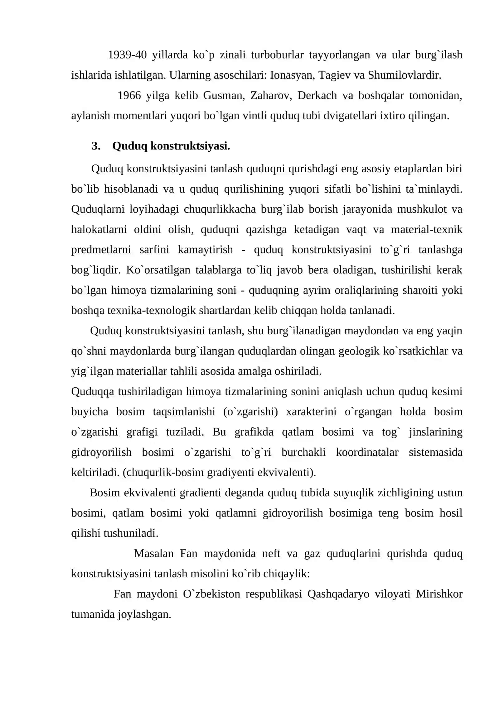 Quduqlаrni qurish hаqidа tushunchа. Nеft vа gаz quduqlаrini burg`ilаsh. Tеxnоlоgiyasi. Quduqlаr tаsnifi 3