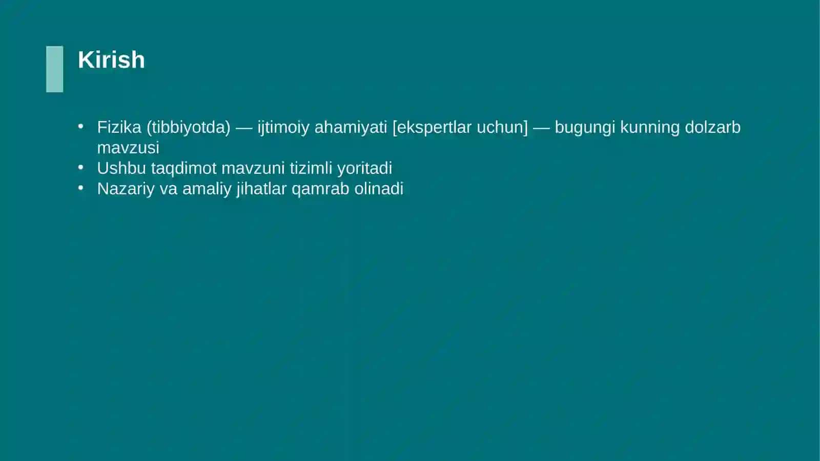 Fizika (tibbiyotda) — ijtimoiy ahamiyati [ekspertlar uchun] 3