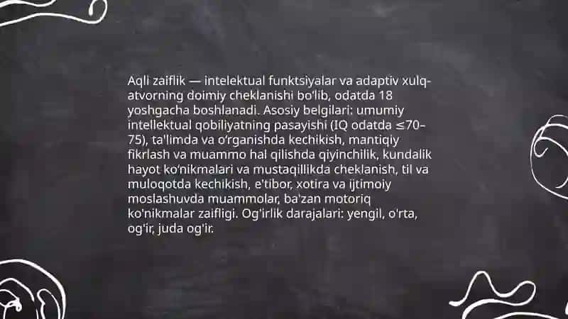 Yordamchi maktab òquvchilari- Aqli zaif bolalarni òrganishning umumiy tushunchasi 3