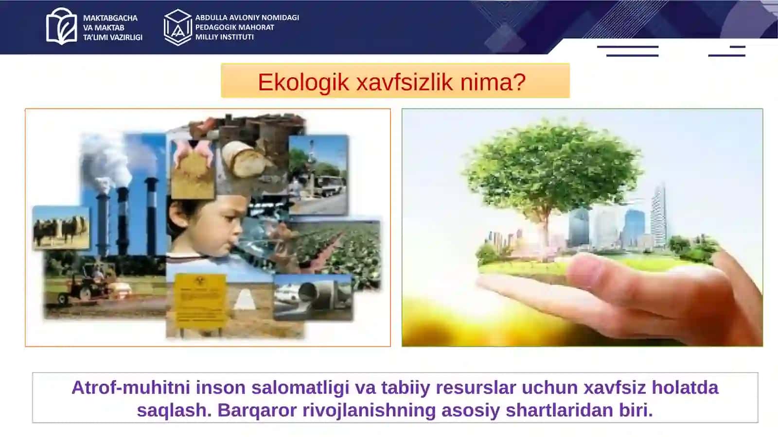 Ekologik xavfsizlik va uni ta’minlash yo‘nalishlari 3