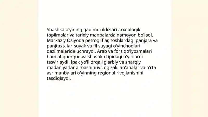 Shashka o'yining kelib chiqishi tarixi va rivojlanish bosqichlari 3