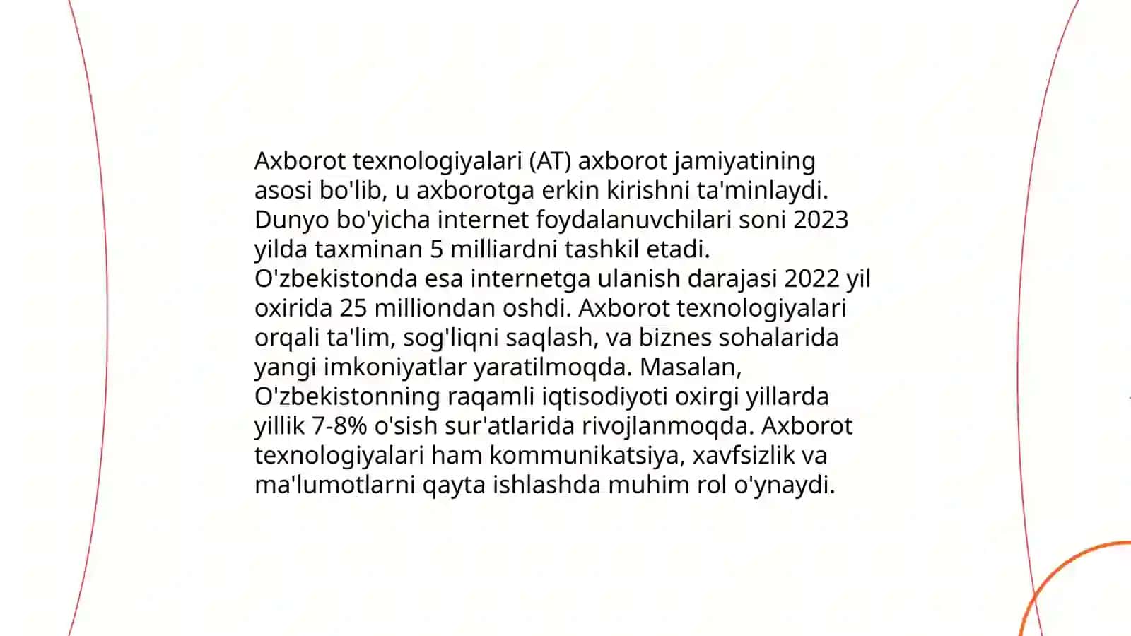 Axborotni jamiyatda tutgan o'rni va ahamiyati 3