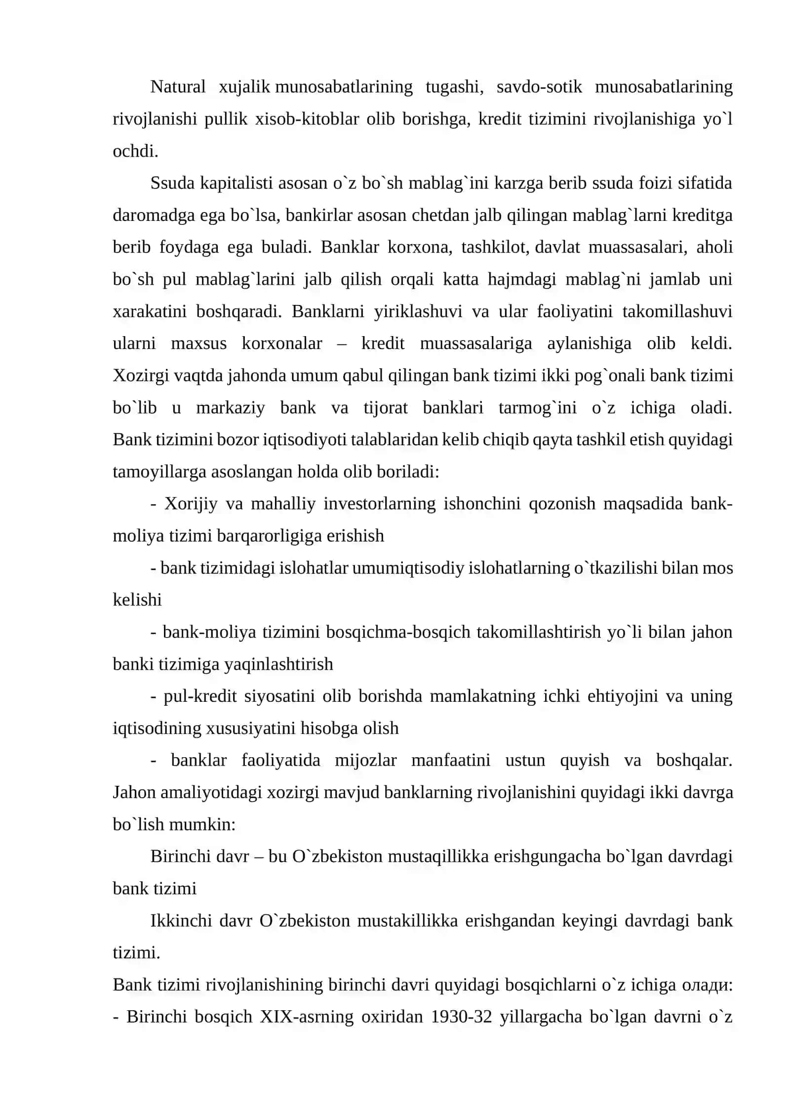 O‘ZBEKISTONDA BANK TIZIMI TAKOMILLASHTIRISH VAZIFALARI VA ASOSIY YO‘NALISHLARI 3