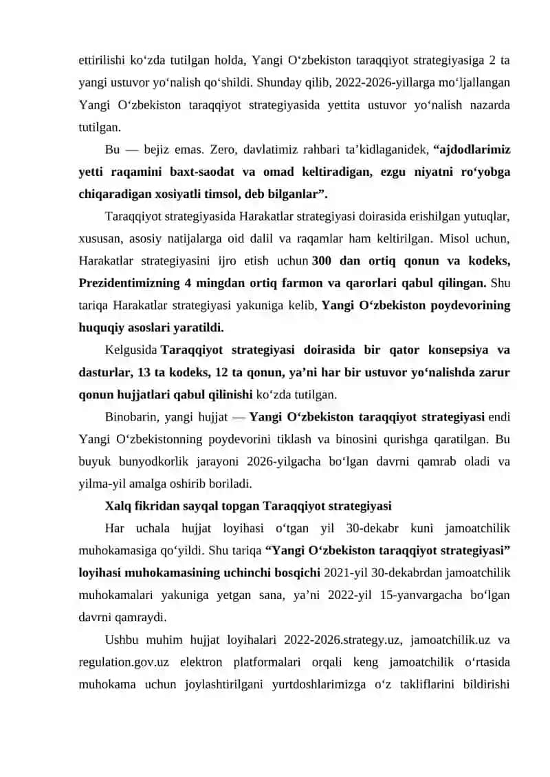 Yangi Oʻzbekiston Taraqqiyot Strategiyasi 3