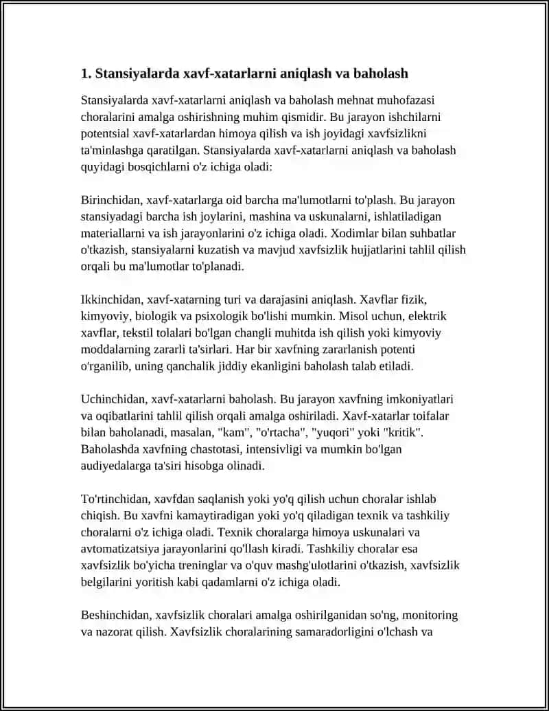 STANSIYALARDA MEHNAT MUHOFAZASI BO'YICHA CHORA-TADBIRLAR 3