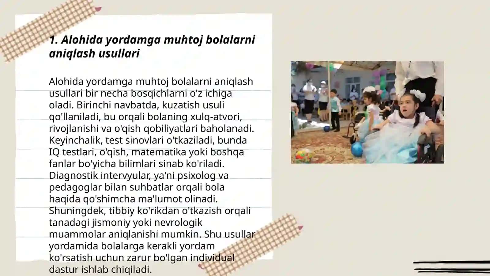 Alohida yordamga muhtoj bolalarni aniqlash usullari 3