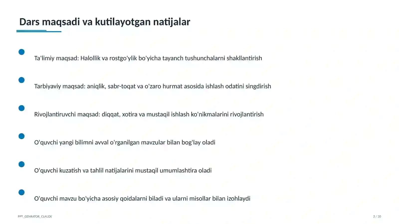Halollik va rostgo'ylik (2-sinf) 3