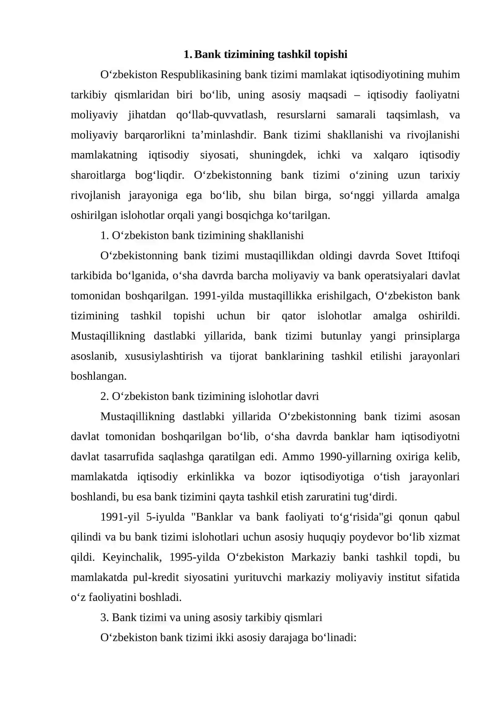 O’zbekiston Respublikasi bank moliya sog’lik tizimini vujudga kelishi va rivojlanishi 3