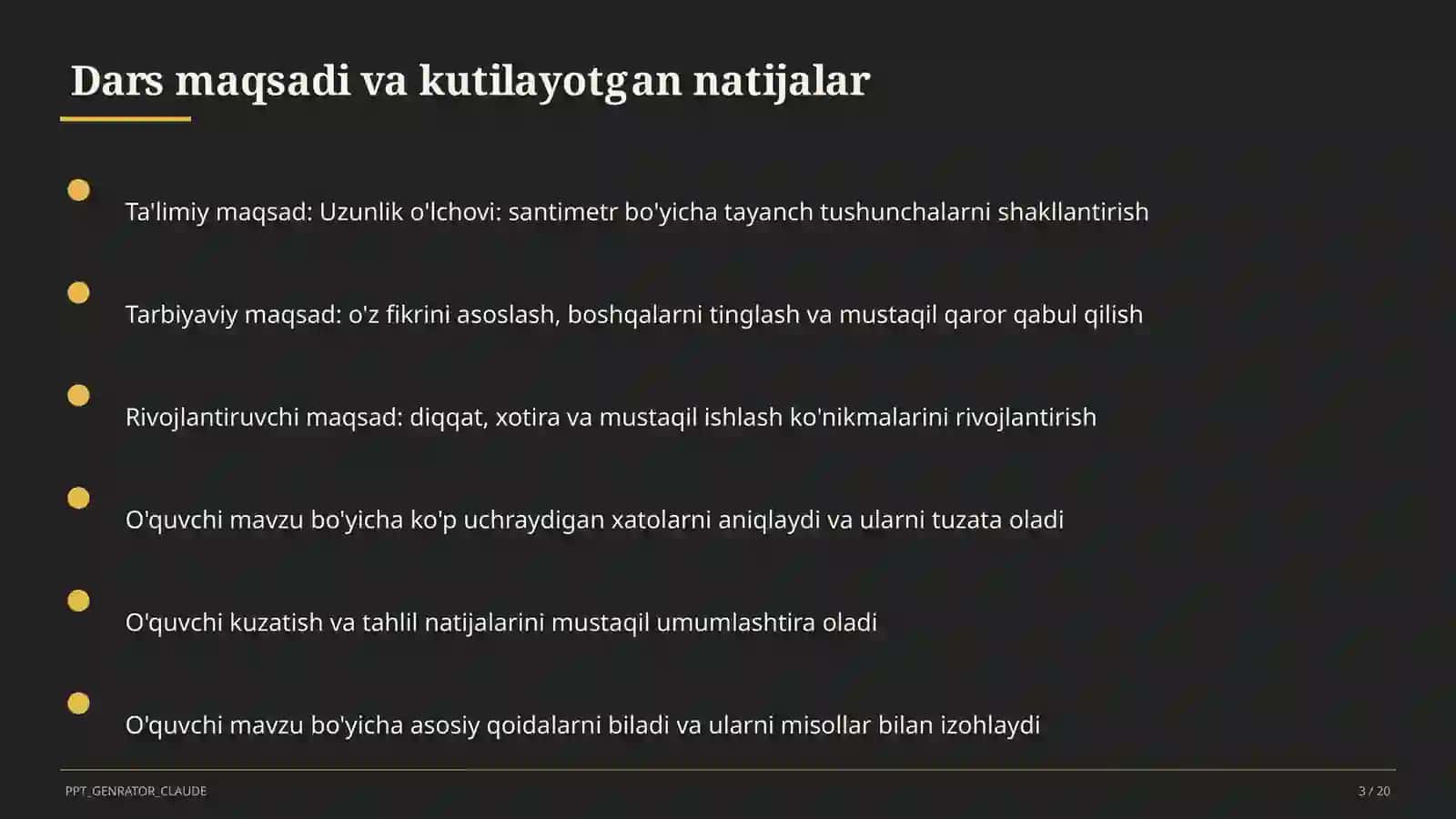 Boshlang'ich sinf: Matematika (1–4) — metodik birlashma uchun 3