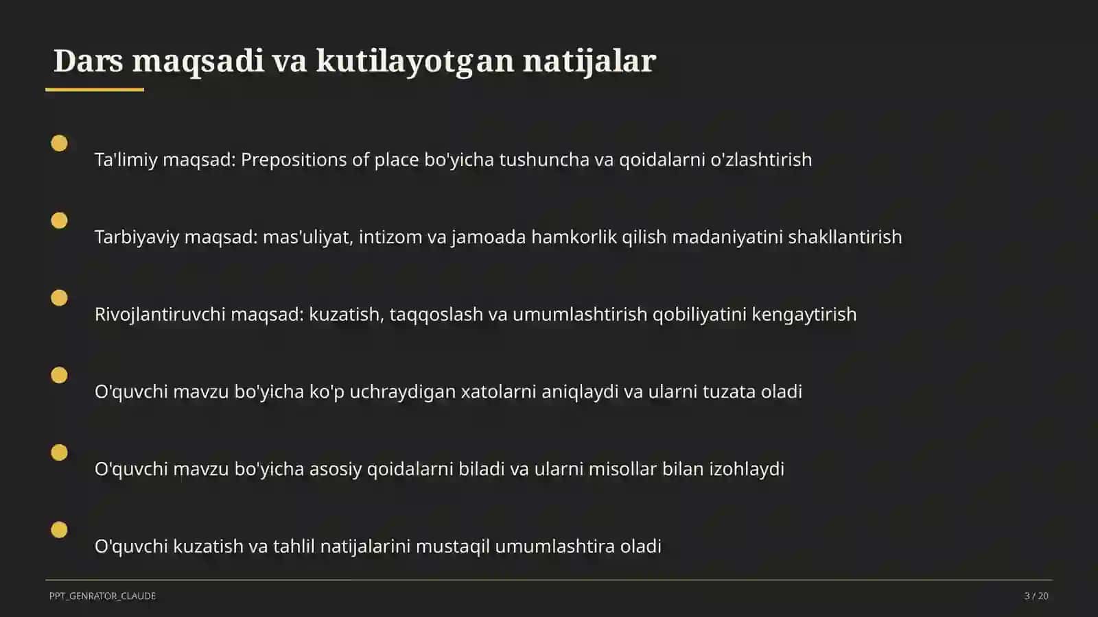 Prepositions of place (4-sinf) 3