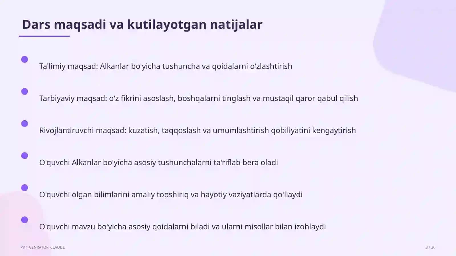 Alkanlar (10-sinf) 3