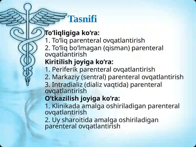 Parenteral ovqatlanish 3