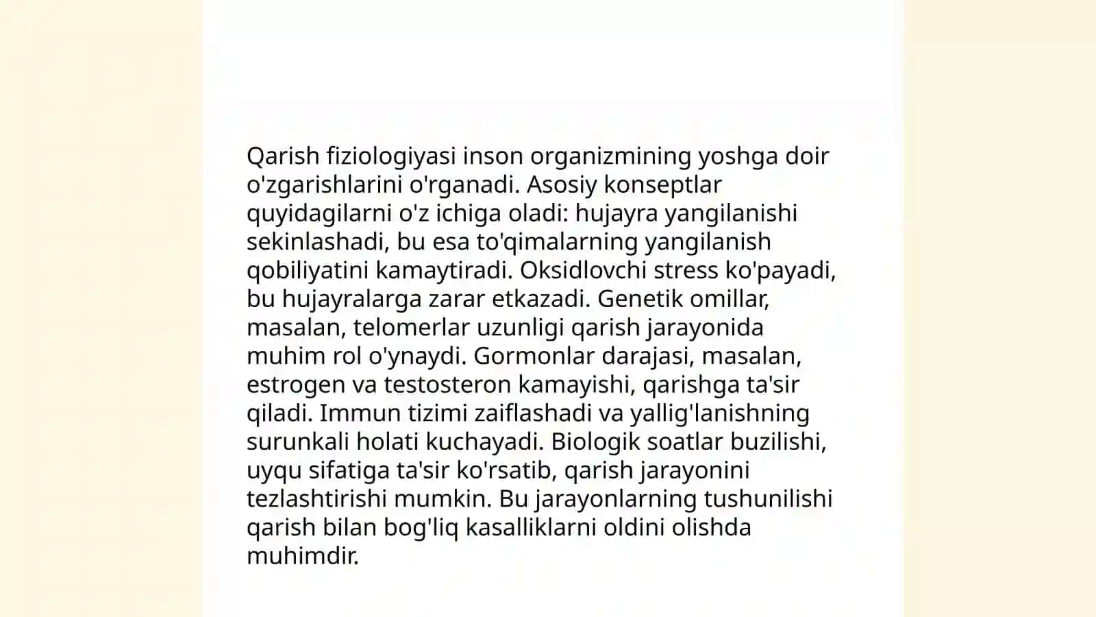 Qarish fiziologiyasi 3