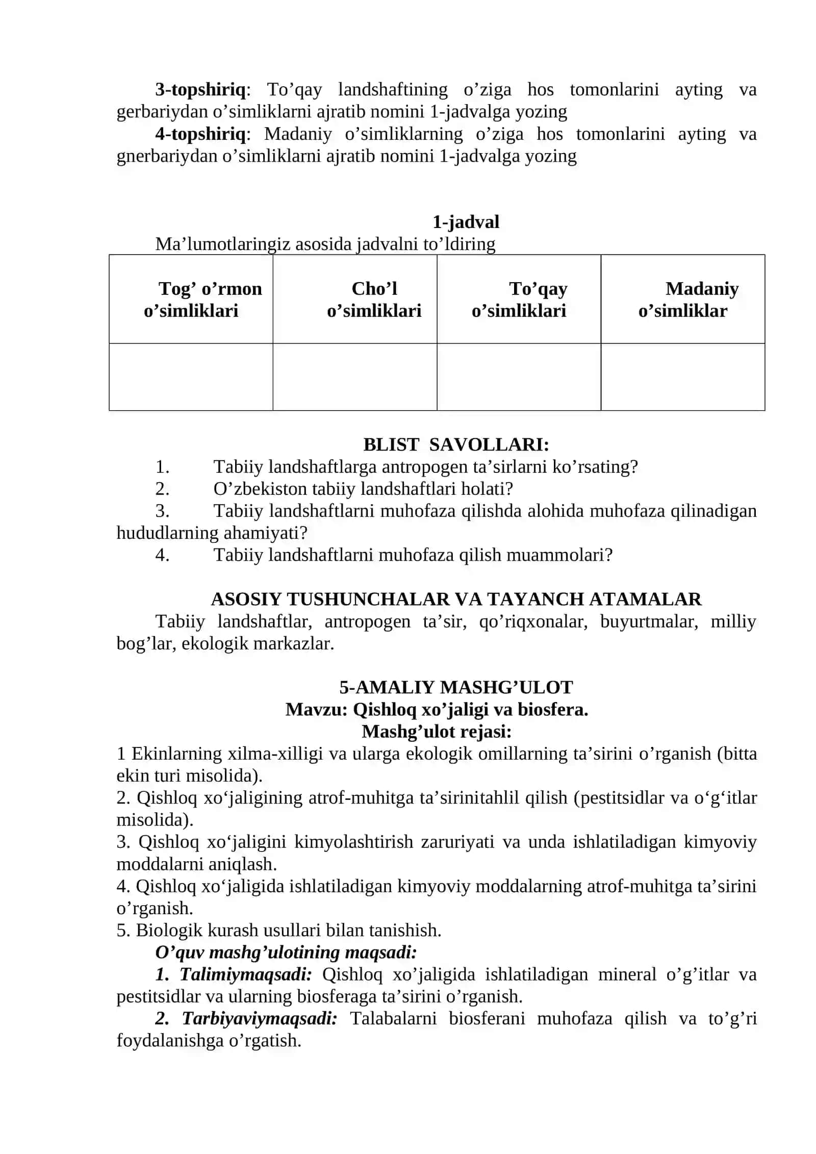 Talabalarni tabiiy landshaftlar 3