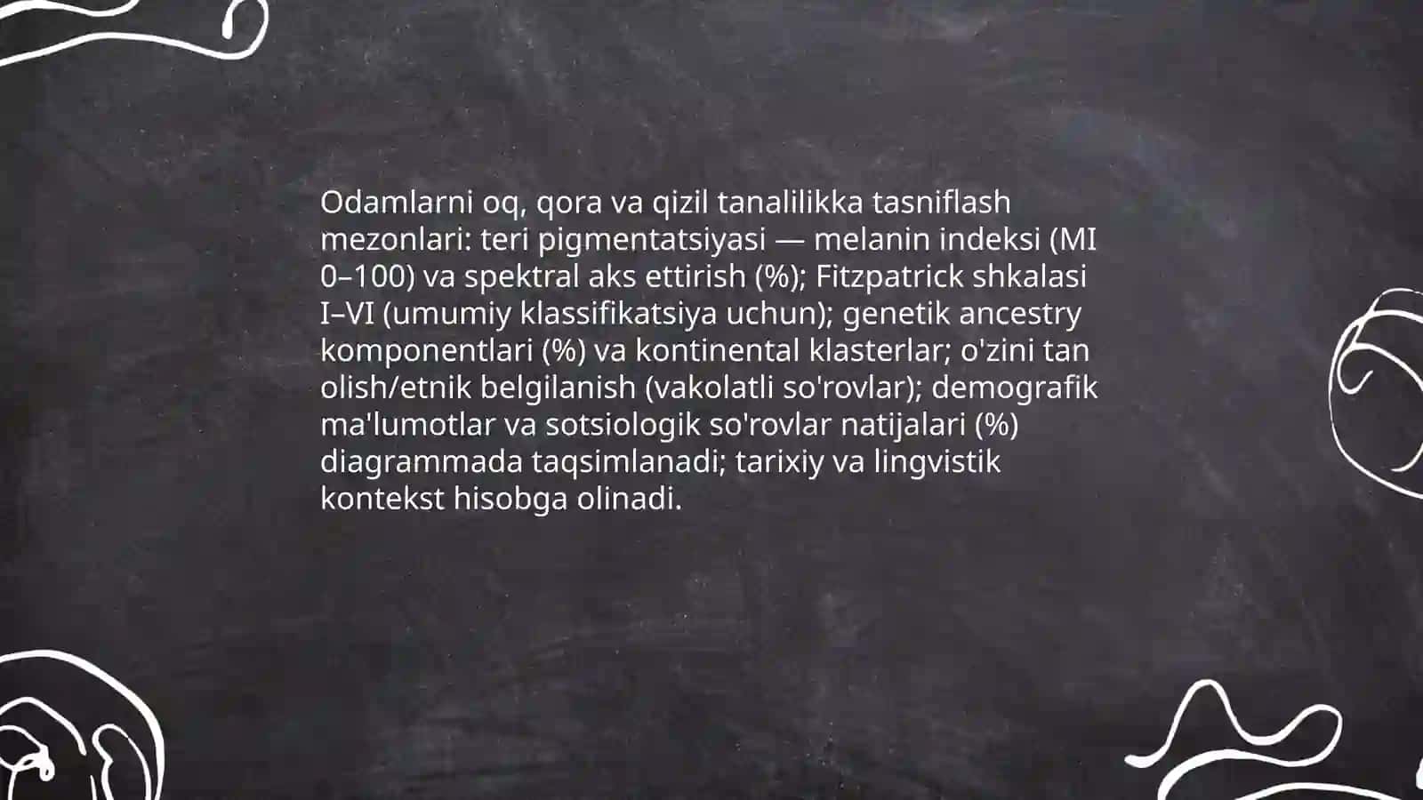 Odamlarni oq, qora va qizil tanalilikka tasniflash mezonlari 3