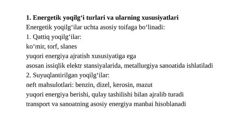 Energetik yoqilg’i 3