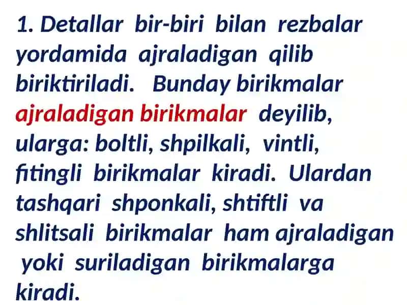 Ajraladigan va ajralmaydigan birikmalar 3