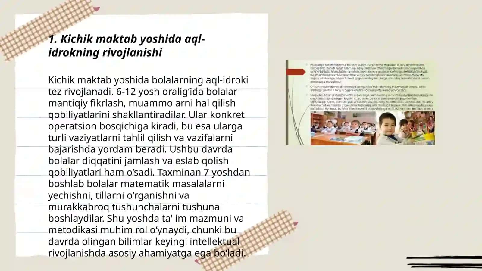 Kichik maktab yosh davridagi psixologik rivojlanish 3