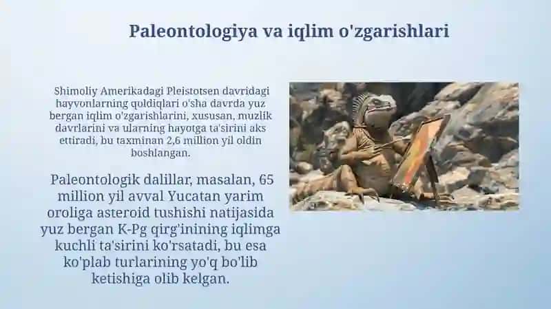 Paleontologiya va iqlim o'zgarishlari 3
