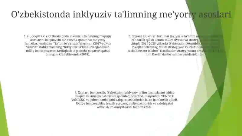 O‘Zbekistonda Inklyuziv Ta‘Limni Me‘Yoriy Xuquqiy Bazasini Taxlilqilish 3