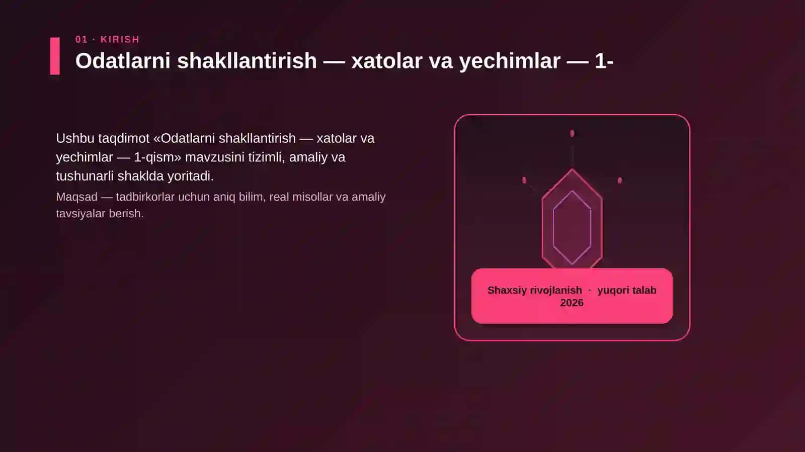Odatlarni shakllantirish — xatolar va yechimlar — 1-qism 3