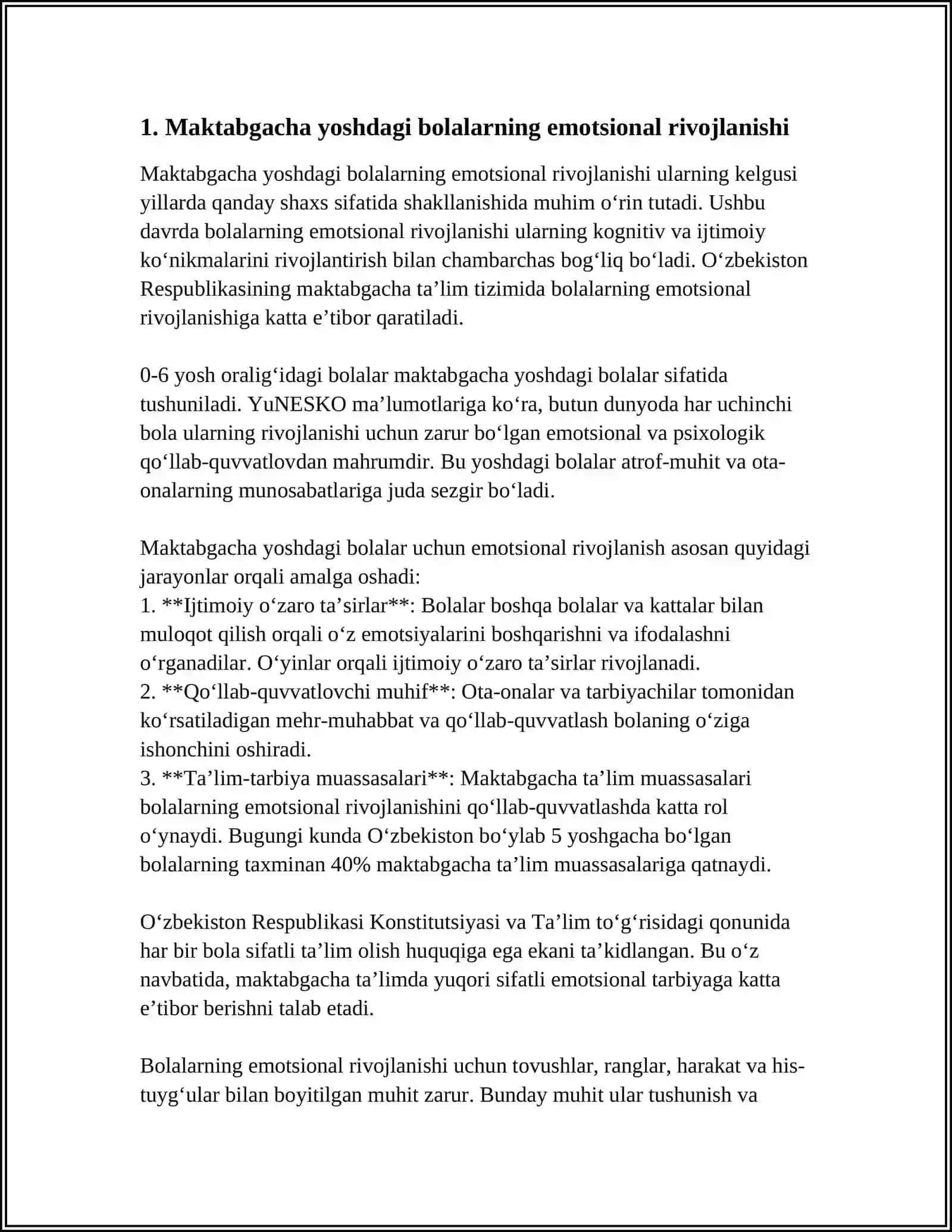 MAKTABGACHA YOSHDAGI BOLALARNING PSIXOLOGIK HUSUSIYATLARI 3