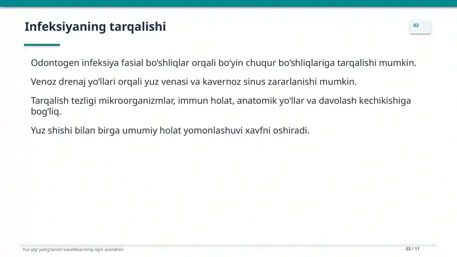 Yuz- jag' yalligʻlanish kasalliklarining ogʻir asoratlari 3