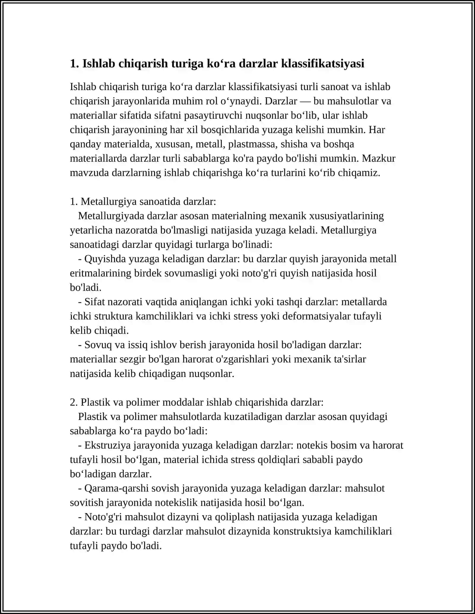 DARZDORLIK KLASSIFIKATSIYASI 3