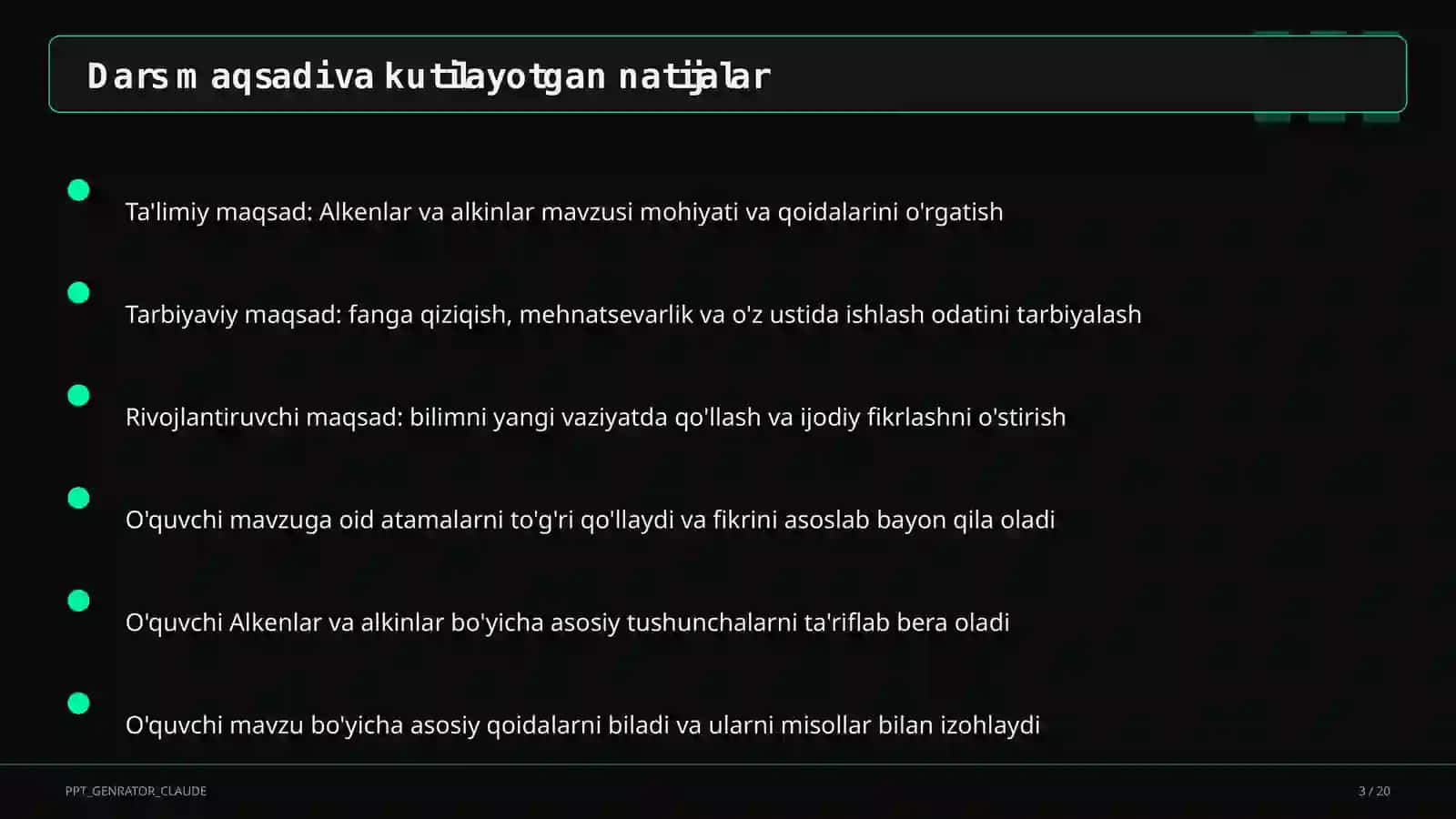 Alkenlar va alkinlar (10-sinf) 3