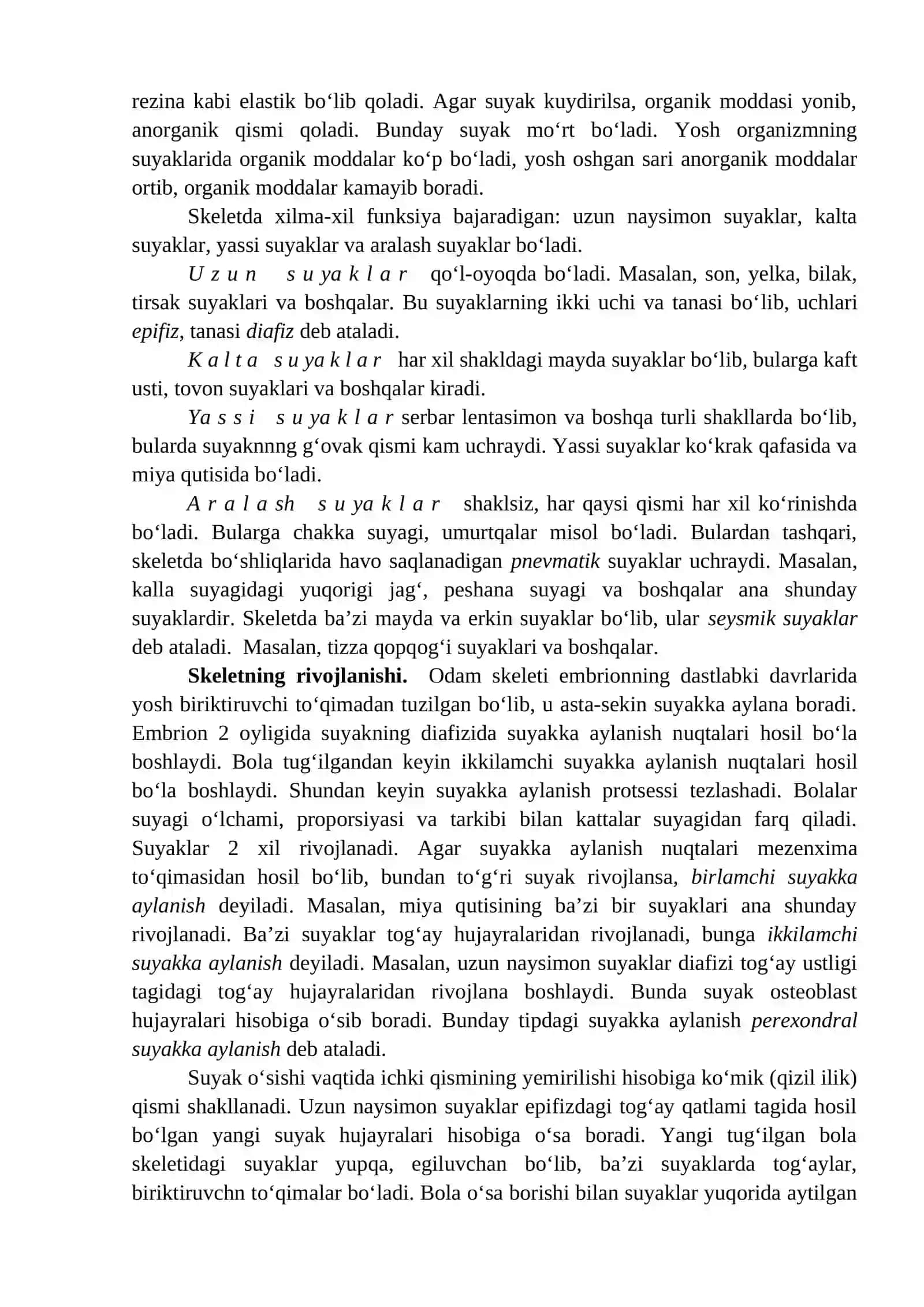 TAYANCH-HARAKAT SISTEMASI. SUYAKLAR TOG’RISIDA UMUMIY MA’LUMOT 3