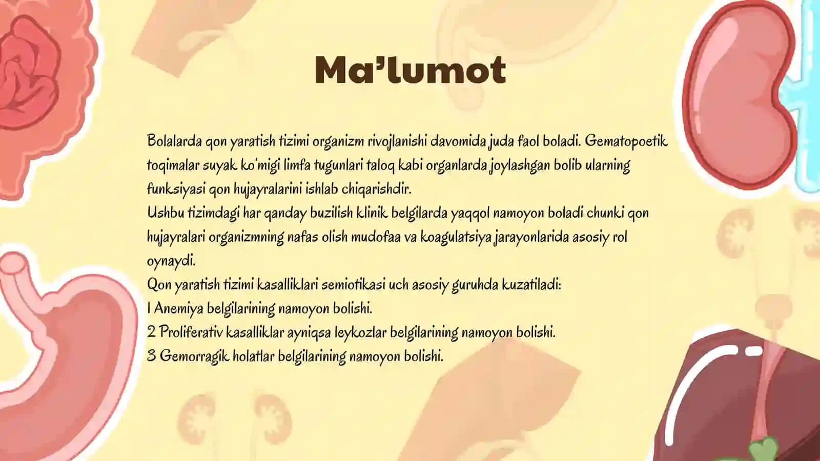 Bolalarda qon yaratish tizimi kasalliklari semiotikasi 3