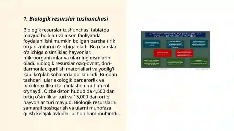 Biologik resurslardan foydalanish va ularni muhofaza qilish 3