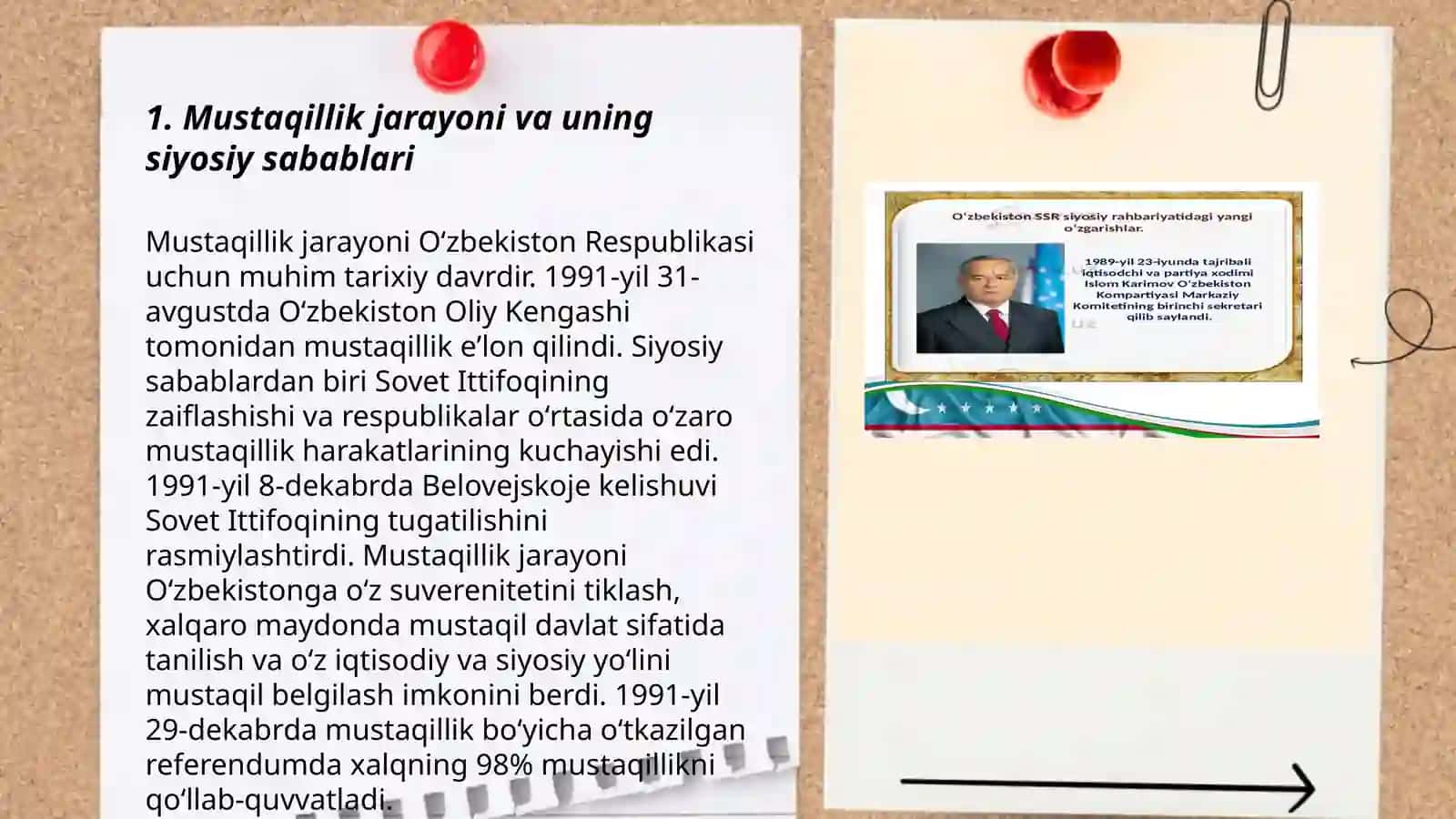 Mustaqil Oʻzbekiston Respublikasi tashkil topishining tarixiy ahamiyati 3
