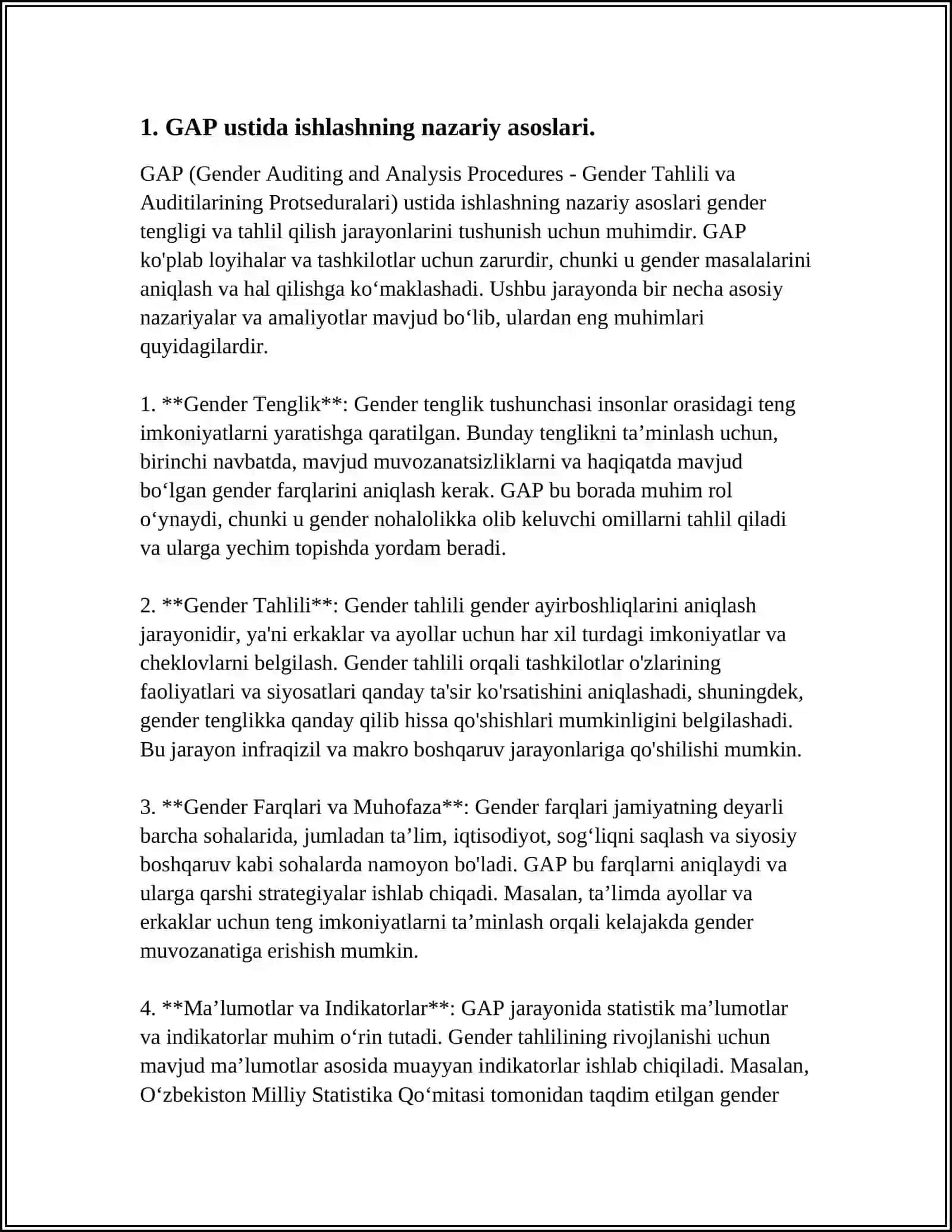MUSTAQIL ISH: GAP USTIDA ISHLASHGA OID MUSTAQIL ISHLAR 3