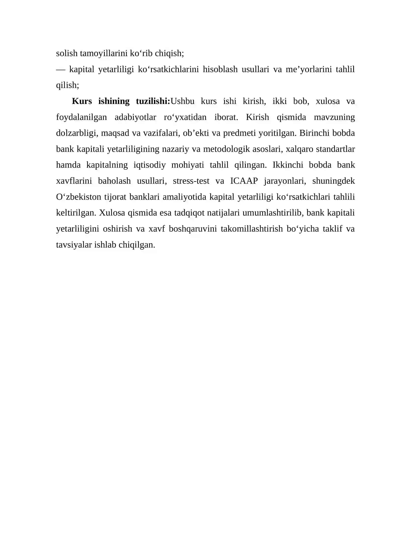 Bank kapitali yetarliligi va xavf darajasini baholash 3