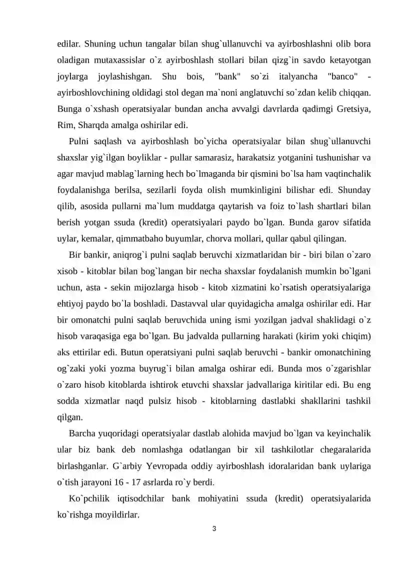 Banklarning kelib chiqishi va bank tizimi 3