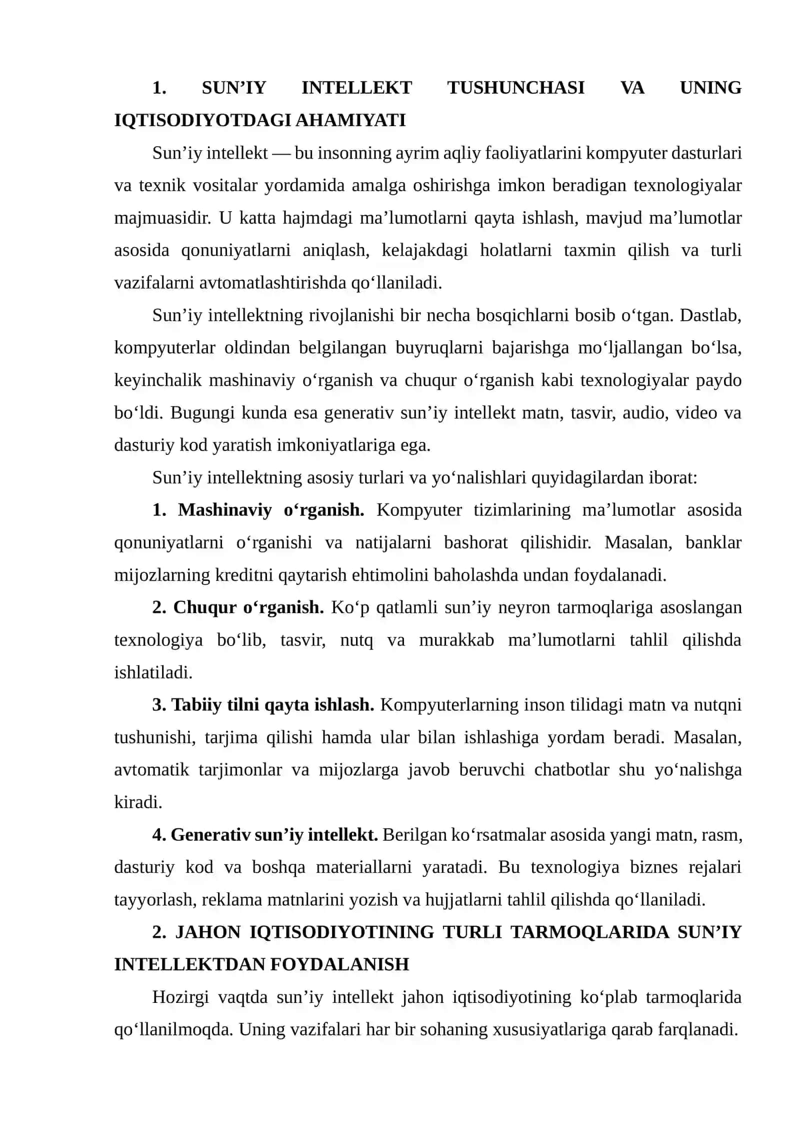 Sun’iy intellektning iqtisodiyotdagi ahamiyati 3