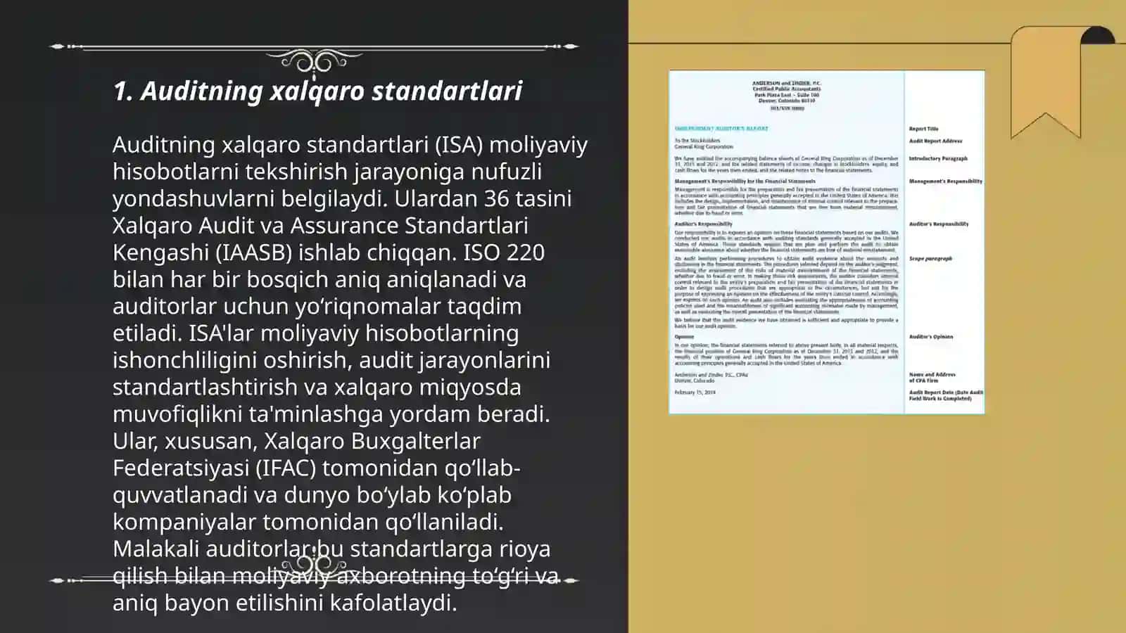 audit bo‘yicha xalqaro standartlar va amaliyotlar 3