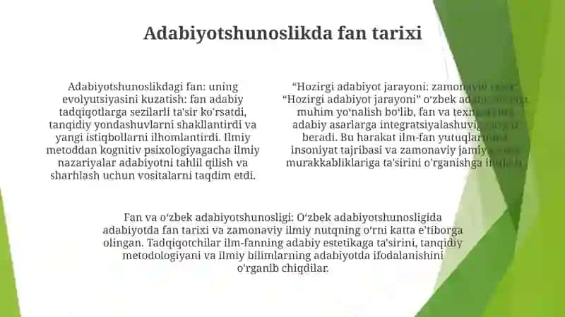 Hozirgi Adabiy Jarayon Faning Adabiyotshunoslikdagi O'Rni 3
