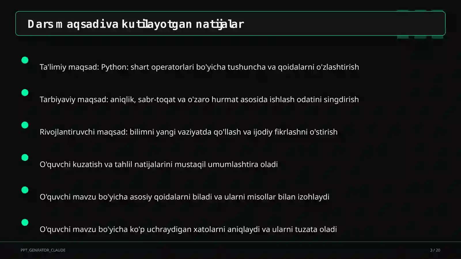 Python: shart operatorlari (8-sinf) 3