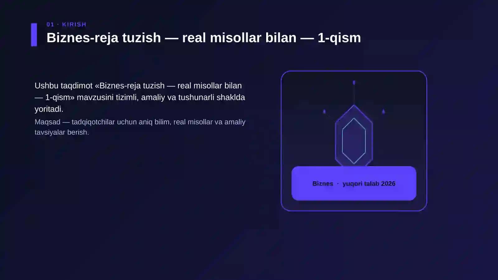 Biznes-reja tuzish — real misollar bilan — 1-qism 3