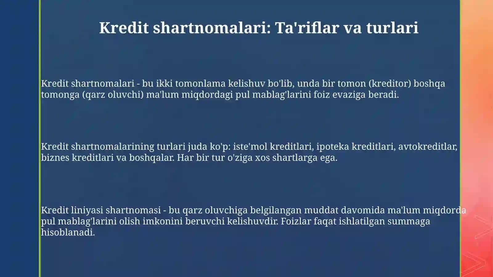 Kredit shartnomalari vaularni rasmiylashtirish tartibi 3