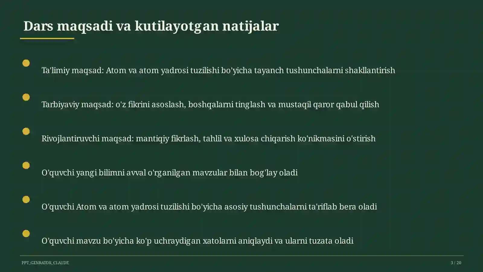 Atom va atom yadrosi tuzilishi (11-sinf) 3