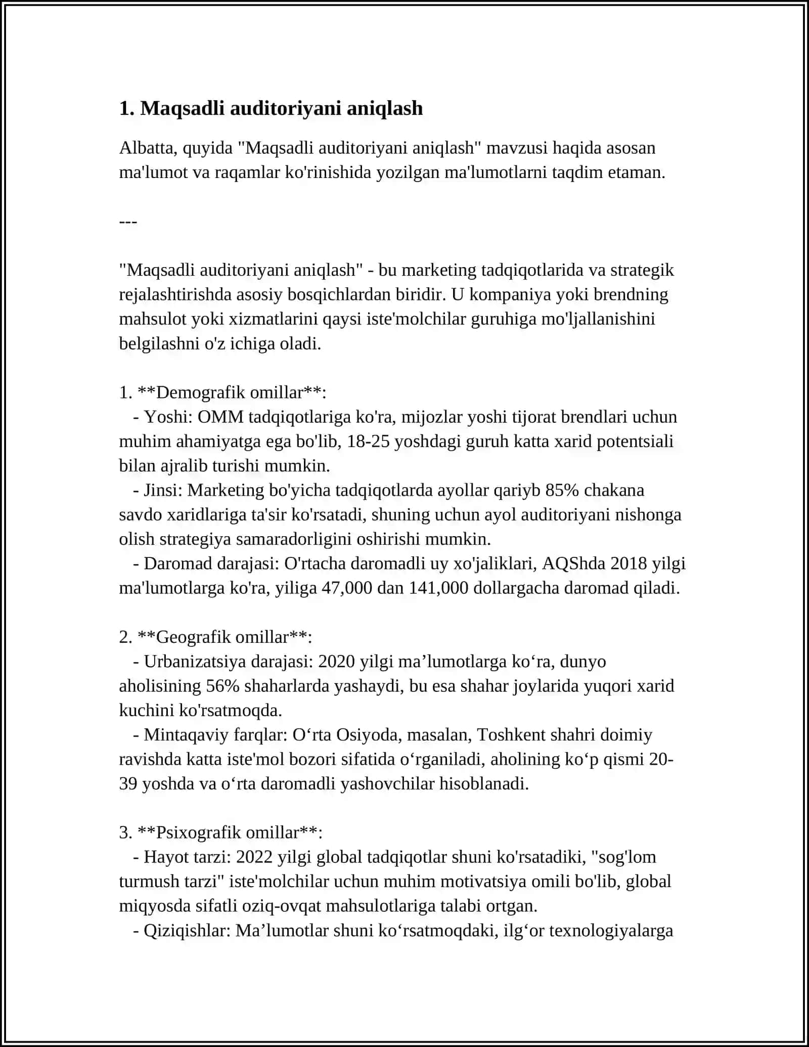 IITIMOIY TARMOQLARDA MARKETING STRATEGIYALARINI ISHLAB CHIQISH 3