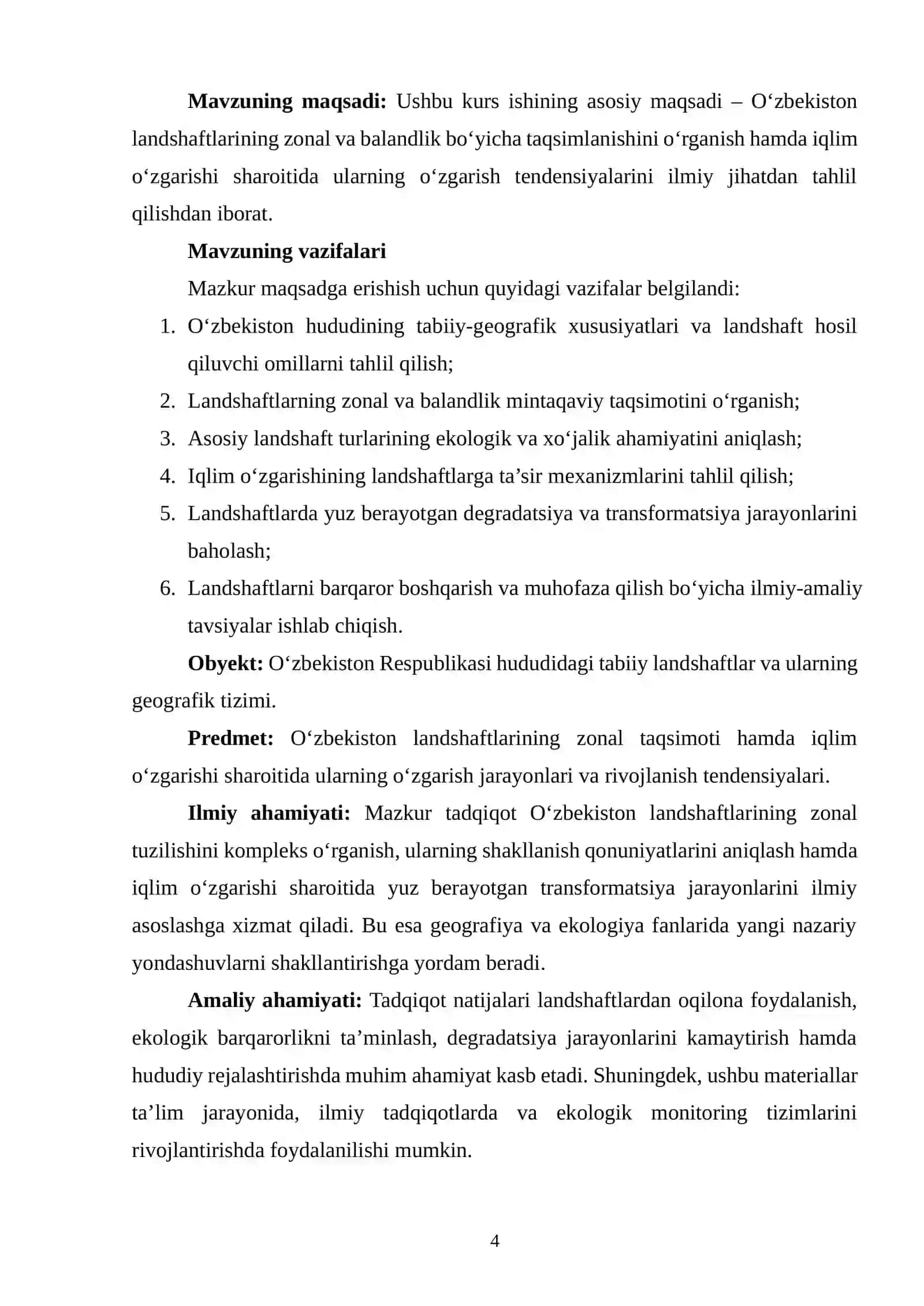 O‘zbekiston landshaftlarining zonal taqsimoti va iqlim o‘zgarishi sharoitida o‘zgarish tendensiyalari 3