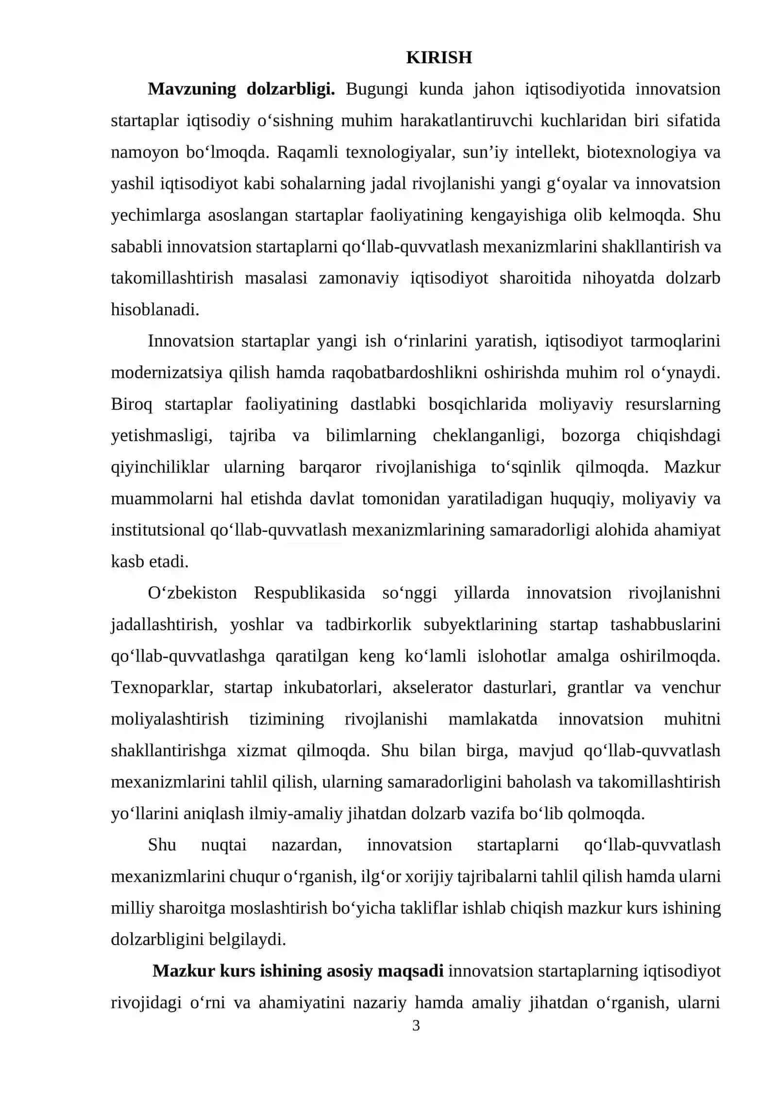 Innovatsion startaplarni qo'llab-quvvatlash mexanizmlari 3
