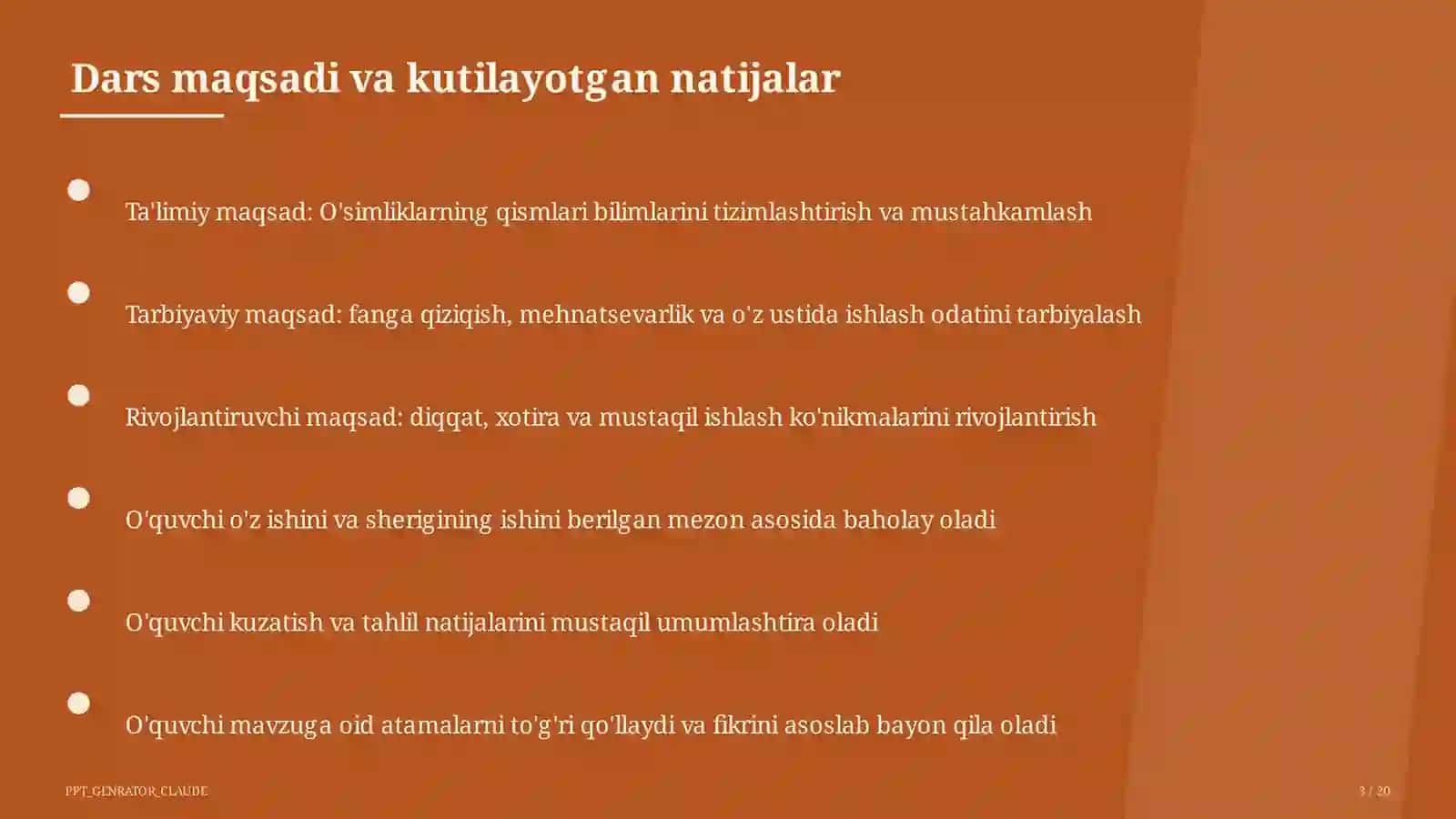 O'simliklarning qismlari (2-sinf) 3